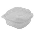 6×6″ Compostable PLA Clamshell Container