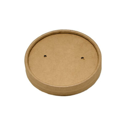 Compostable Kraft Paper Lid for 5oz Compostable Kraft Paper Bowl