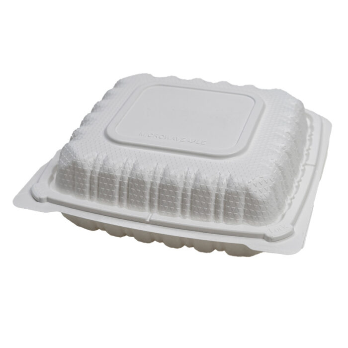 8×8” Hinged PP container - EcoWare - Global EcoWare Products Ltd.