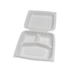 9×9” Hinged PP container – 3 Compt