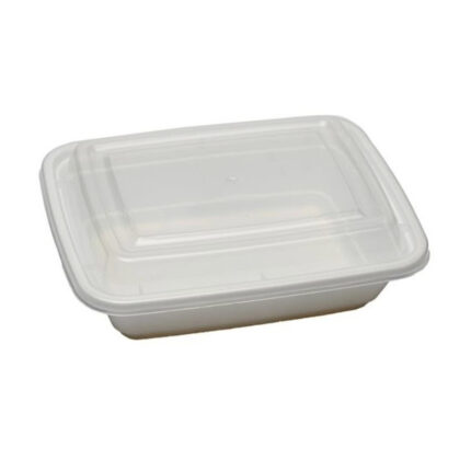12oz Rectangular PP Container – White Combo Pack