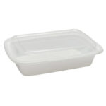 24oz Rectangular PP Container – White Combo Pack
