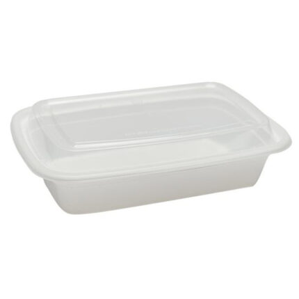 24oz Rectangular PP Container – White Combo Pack