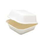 6x6x3” Compostable Sugarcane Clamshell