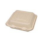 9×9" Compostable Sugarcane Clamshell