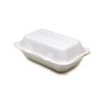 9x6x3” Compostable Sugarcane Clamshell – Heavy Duty