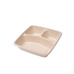 32oz Fibre Square Tray – 3 Compartment
