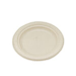 6” Compostable Sugarcane Plate – PFAS Free Unbleached