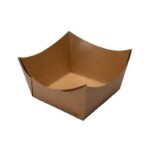 #6 Bio Earth Tray Paper Food Tray 4 x 4 x 2 ½ “ - Uncoated