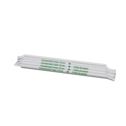 10” Paper Jumbo Straw Wrapped – White