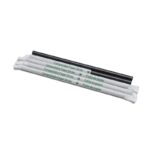 10” x 10.8mm Wrapped Black Giant Paper Straw