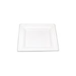 8” Square Sugarcane Plate – PFAS Free